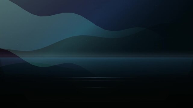 Dark abstract wavy layers form a smooth looping background for digital design projects