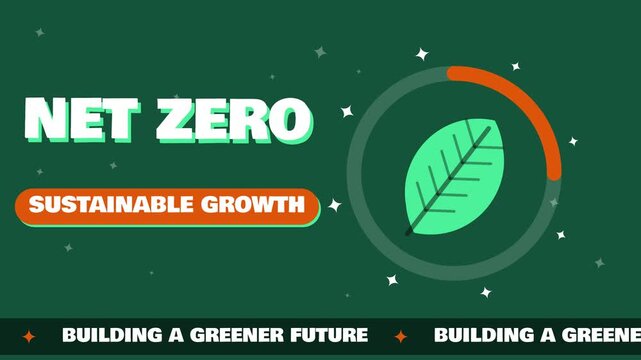 ESG sustainability net zero green growth leaf animated background loop
