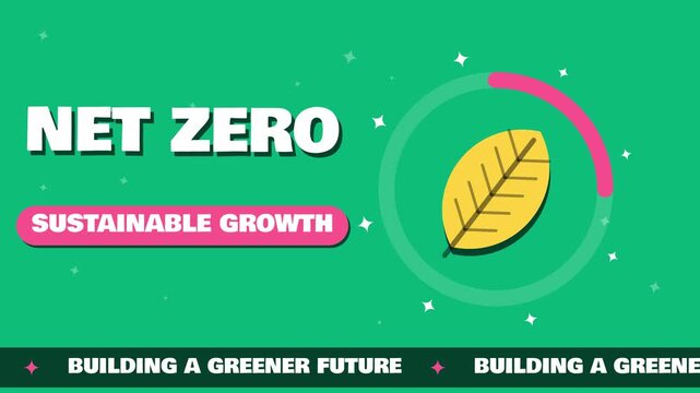 ESG sustainability net zero green growth leaf animated background loop
