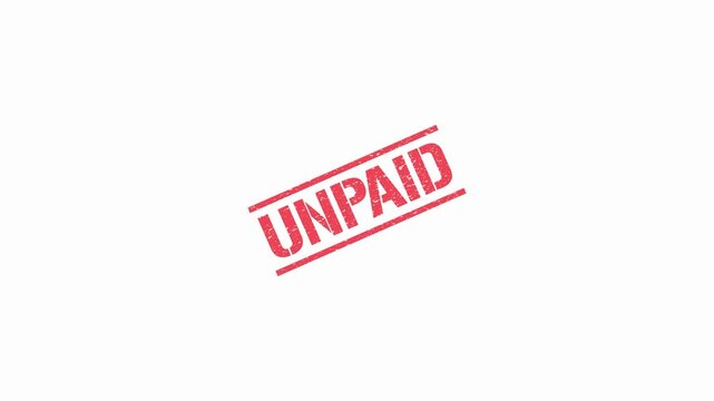 Red UNPAID stamp with distressed texture on a light gray background