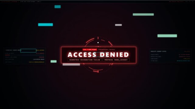 Biometric Eye Scanner HUD with Glitch and Access Denied Alert