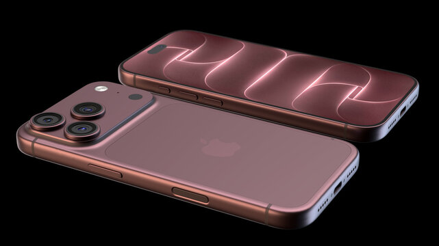 APPLE iPhone 18 Pro  Burgund.3D render.