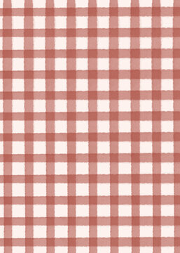 Basic Christmas red and white plaid checkered hand drawn watercolor background PNG