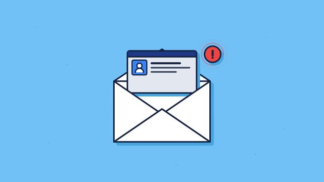Email Phishing Alert with User ID Card and Pulsing Warning Icon