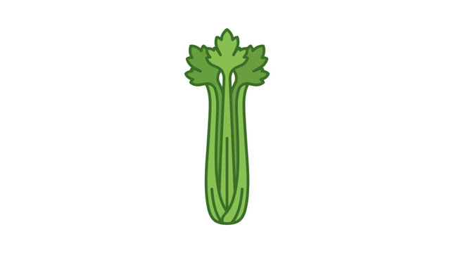 Fresh green celery stalk with leaves