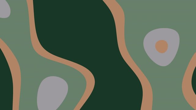 Abstract organic camouflage pattern loop in earthy green and tan