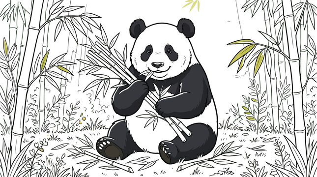panda eating bamboo