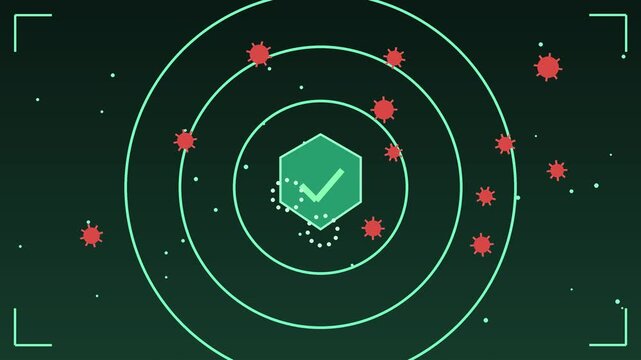 Antivirus software detects and neutralizes digital threats within a circular security system cybersecurity malware viruses protection