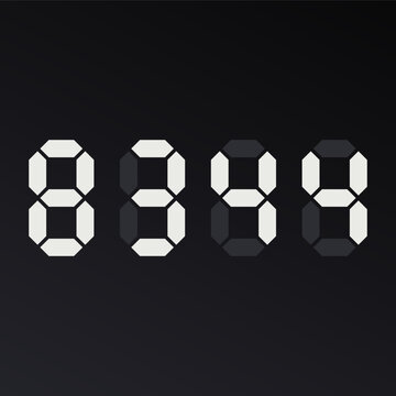 White on charcoal seven segment led display numbers background