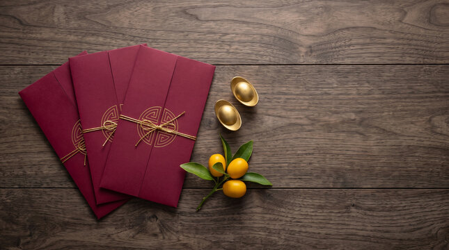 Quiet Luxury Lunar New Year Red Envelopes and Gold Ingots