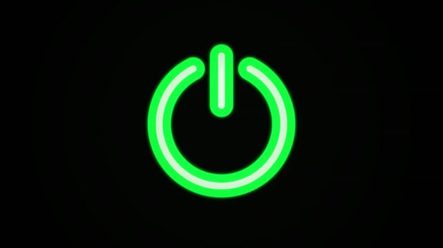 Digital toggle switch with on and off states on a vibrant green background.