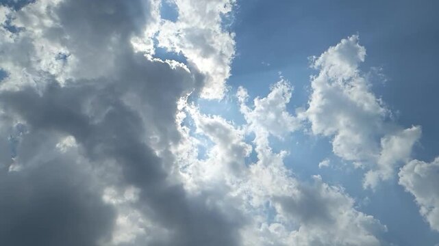 Blue Sky Timelapse with Shifting Clouds