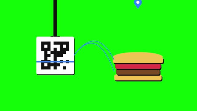 Digital QR Code Scanning Animation Revealing Local Farm Traceability for a Plant Based Burger Concept on Green Screen
