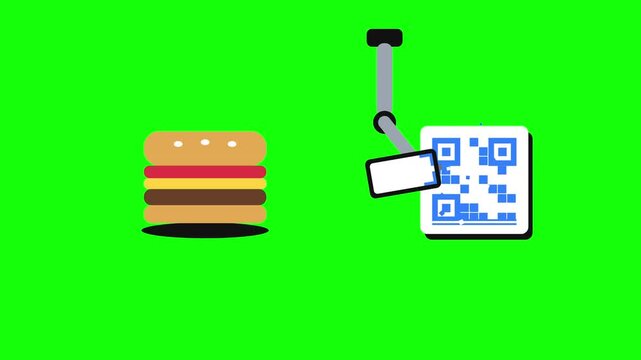Scanning QR Code for Plant Based Food Verification and Ingredient Transparency Animation on Green Screen