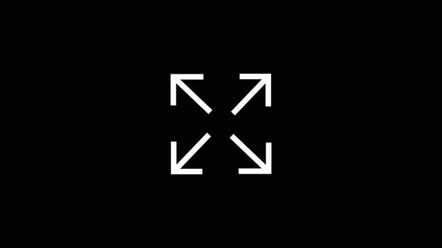 Full screen icon animation on black background with smooth motion graphics in 4K resolution for video players, websites, mobile applications, and digital user interfaces.
