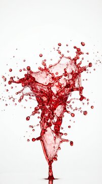 Red Wine Splash Explosion from Glass.
