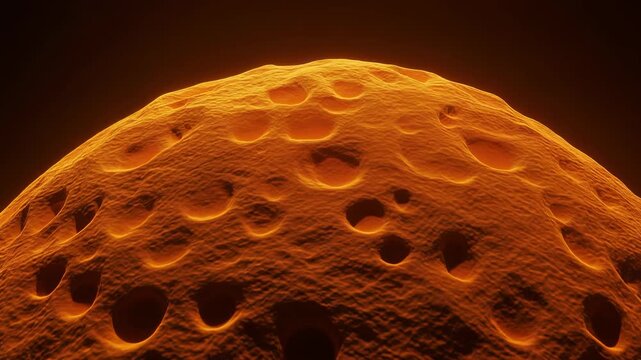 Orange Glowing Planetary Surface 4K Generative AI