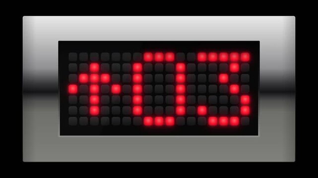 Macro shot of elevator lift floor display showing red SOS signal and level 03 up