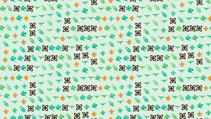 Seamless pattern with fleur de lis and leaf motifs © maimunah
