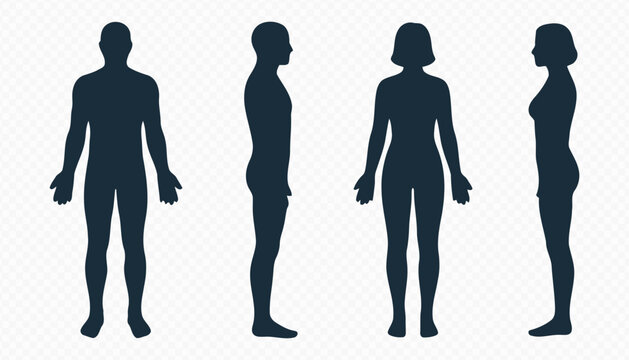 Male and Female Figure Profile Silhouette Collection