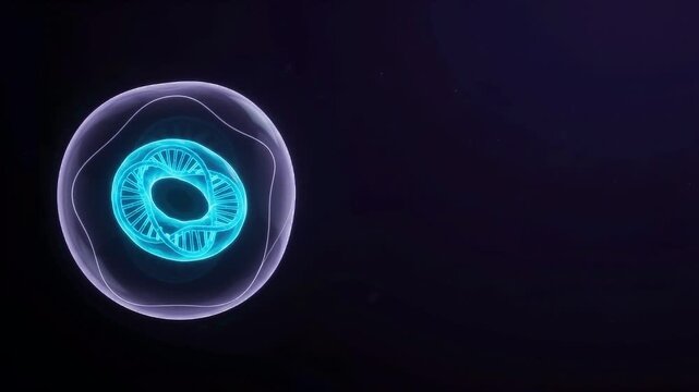 Translucent Plum Capsule and Circular mtDNA Toroid Rest