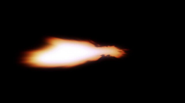Realistic muzzle flash effect isolated on black background, for action sequences, and vfx compositing