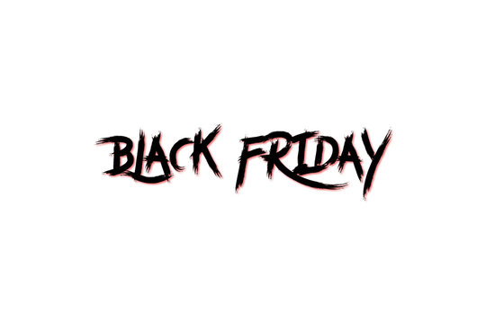 Black friday bold distressed text design with red and black color scheme