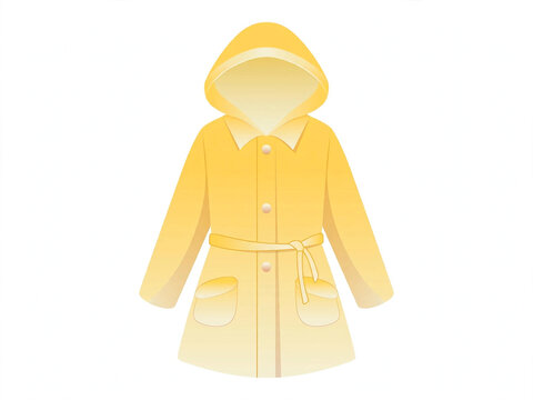 yellow hooded raincoat vector icon isolated on white background 