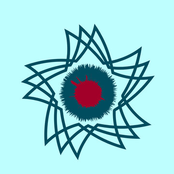 WebAbstract Geometric Interlaced Star Frame on Turquoise Background
Tribal Celtic Knot Wreath with Red Spiky Center
Symmetrical Mandala Ornament Logo Design
Minimalist Boho Flower Emblem Illustration
