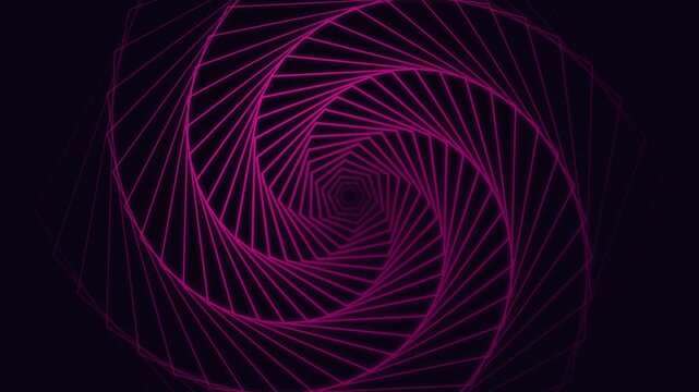 Abstract Neon Magenta Hexagonal Tunnel Loop Seamless Loop with #ff0...