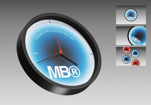 Round Wall Clock Mockup