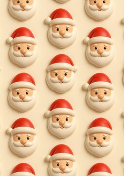 Festive Santa Claus pattern wallpaper.