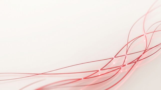 Elegant abstract flowing lines in pastel pink and white tones