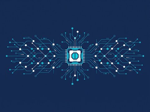 Abstract Microchip Technology Circuit Board Background Vector Illustration