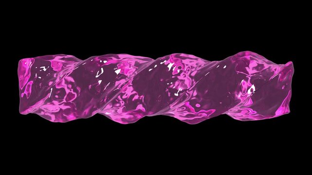 Pink Twisted Jelly Liquid Shape Animation Beauty Concept Alpha Channel Loop 4K