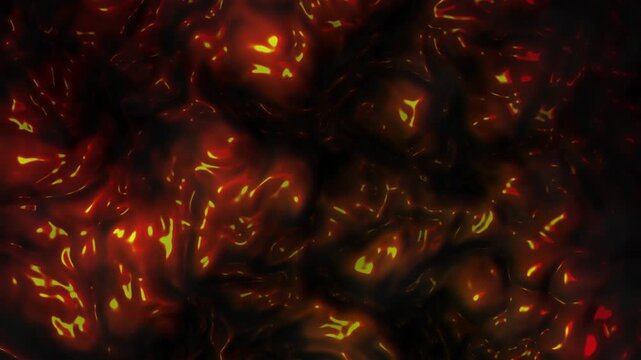 Dark molten lava patterns flow background animation