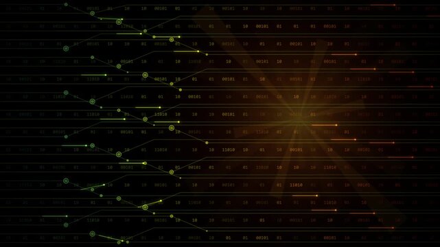 Digital binary code circuit network cyber tech background loop video