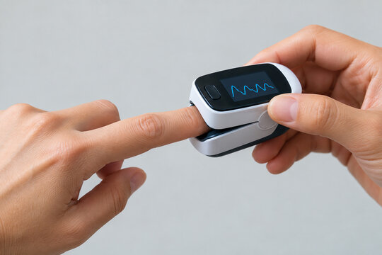 Using Pulse Oximeter on Finger to Measure Oxygen Saturation