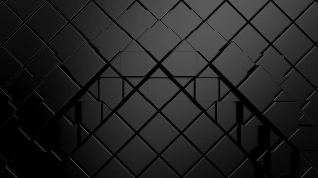 Geometric Shapes Form a Wave. Abstract motion, two color, 3d rendering, 4k resolution
