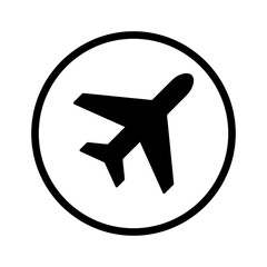 Airplane Airport Round Icon, Solid Vector Symbol Vector Illustration. © Human