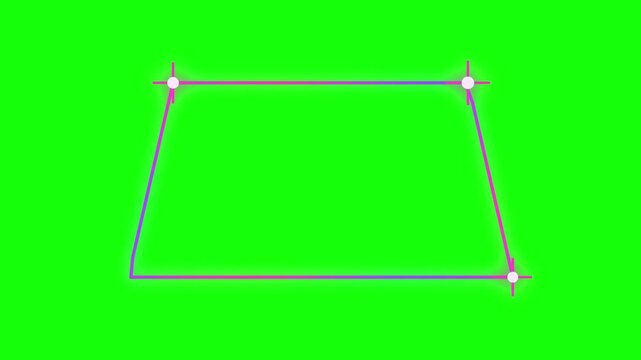 Perspective Neon Pink and Purple Geometric Frame Animation on Green Screen for Modern Abstract Video Layouts