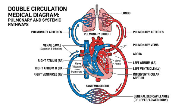 Human Circulatory System Medical Diagram