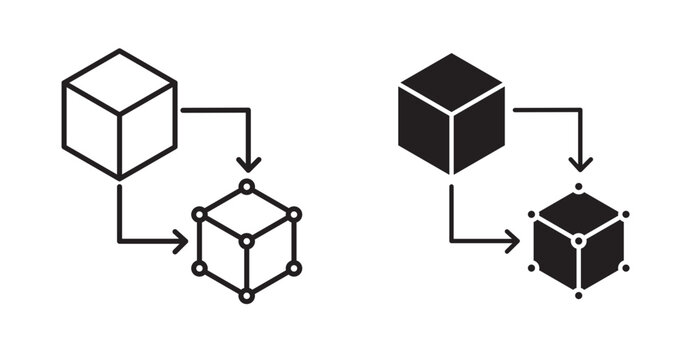 digital twin icon in black stroke and fill