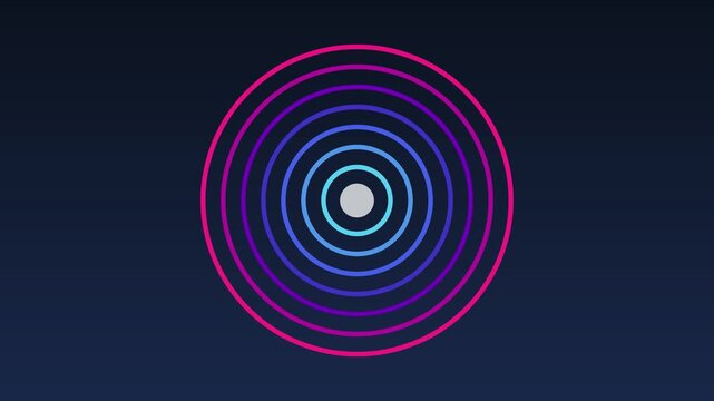 Concentric coloured rings nesting together, seamless loop