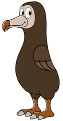 Illustration of a funny dodo bird, an extinct land bird that cannot fly. © Heru