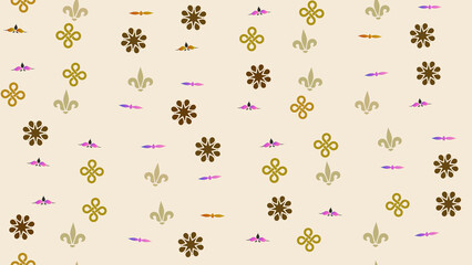 Seamless pattern with fleur-de-lis and floral motifs © aku