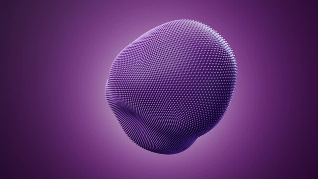 Morphing purple bead particle sphere abstract 3D animation