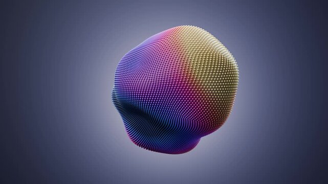 Morphing iridescent bead particle sphere abstract 3D animation