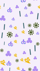 Seamless pattern of stylized fleur de lis and swirls © granma