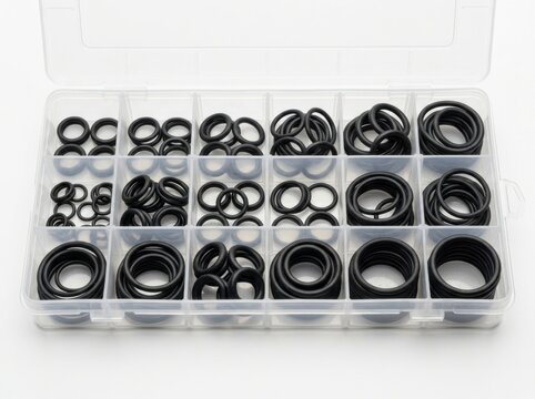 Assortment of Rubber O-Ring Seals in Organizer Case